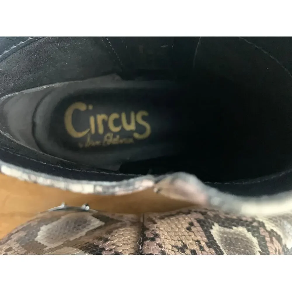 Circus by Sam Edelman Highland Snake Print Studded Western Booties Ankle Size 6M